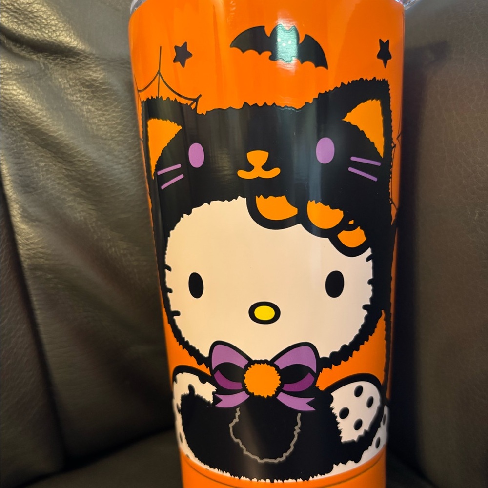 Hello Kitty Halloween Orange and Black Stainless Steel Tumbler